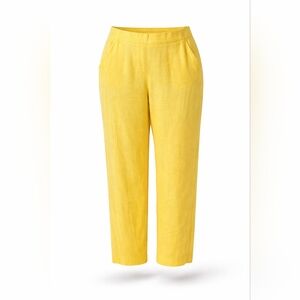 Bright Yellow Women's Linen Blend Casual Pants
